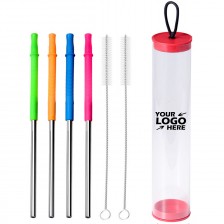 7 in 1 Silicone Flex Metal Straw Set